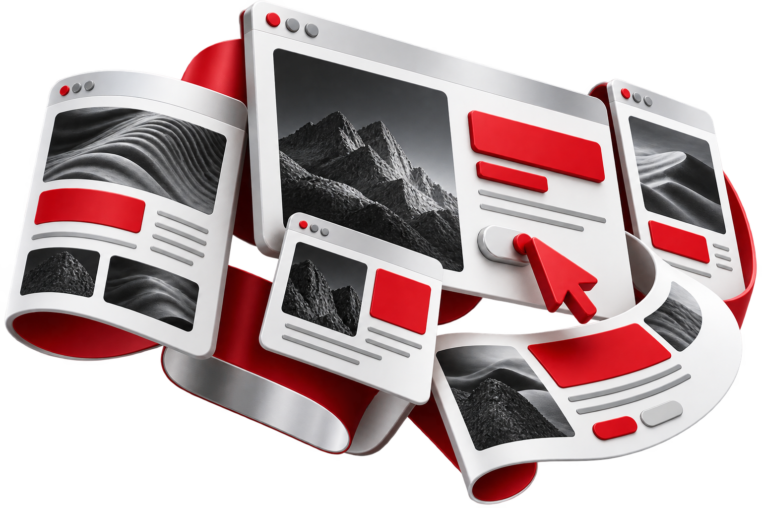 Sculptural website layouts and design controls