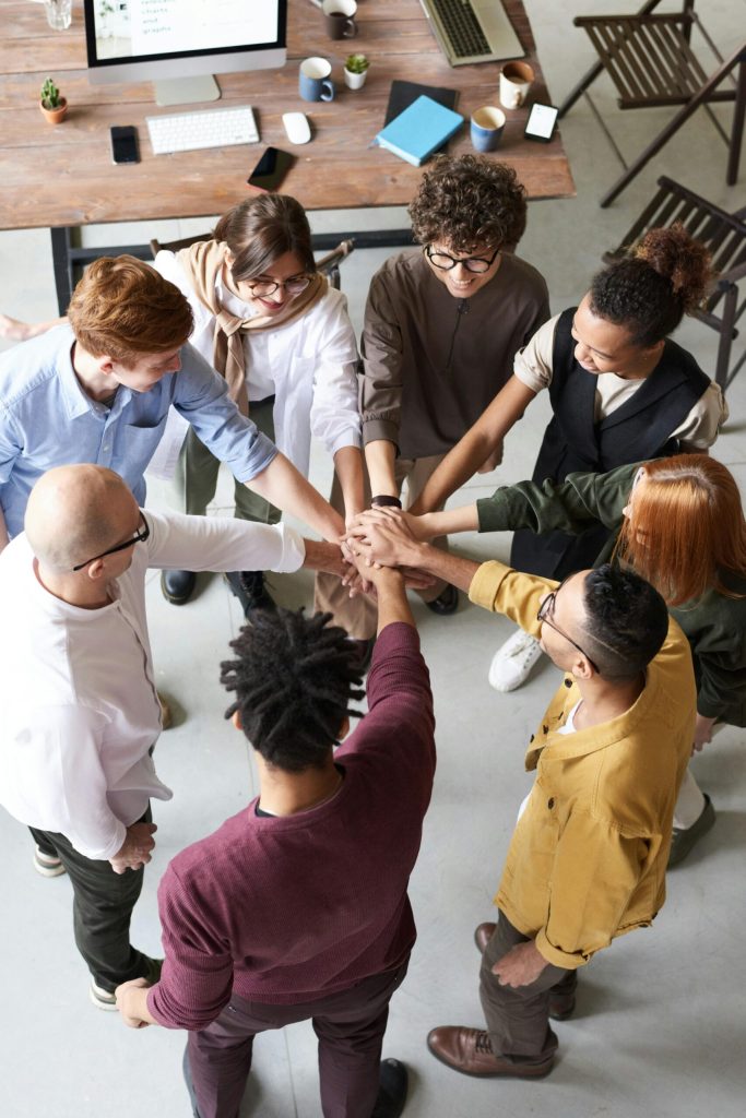 People collaborating around a table